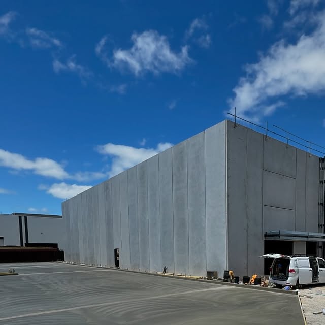 Fresh external concrete paving at an industrial building in Geelong
